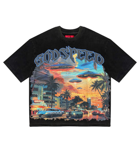 Godspeed Miami UFO Black Tee