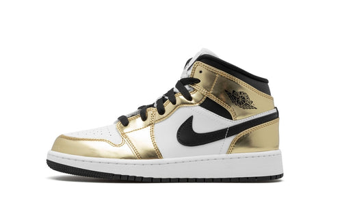 Air Jordan Retro 1 Mid (GS) “Metallic Gold Black”