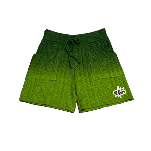 Retrovert Gradient Knitted Green Short