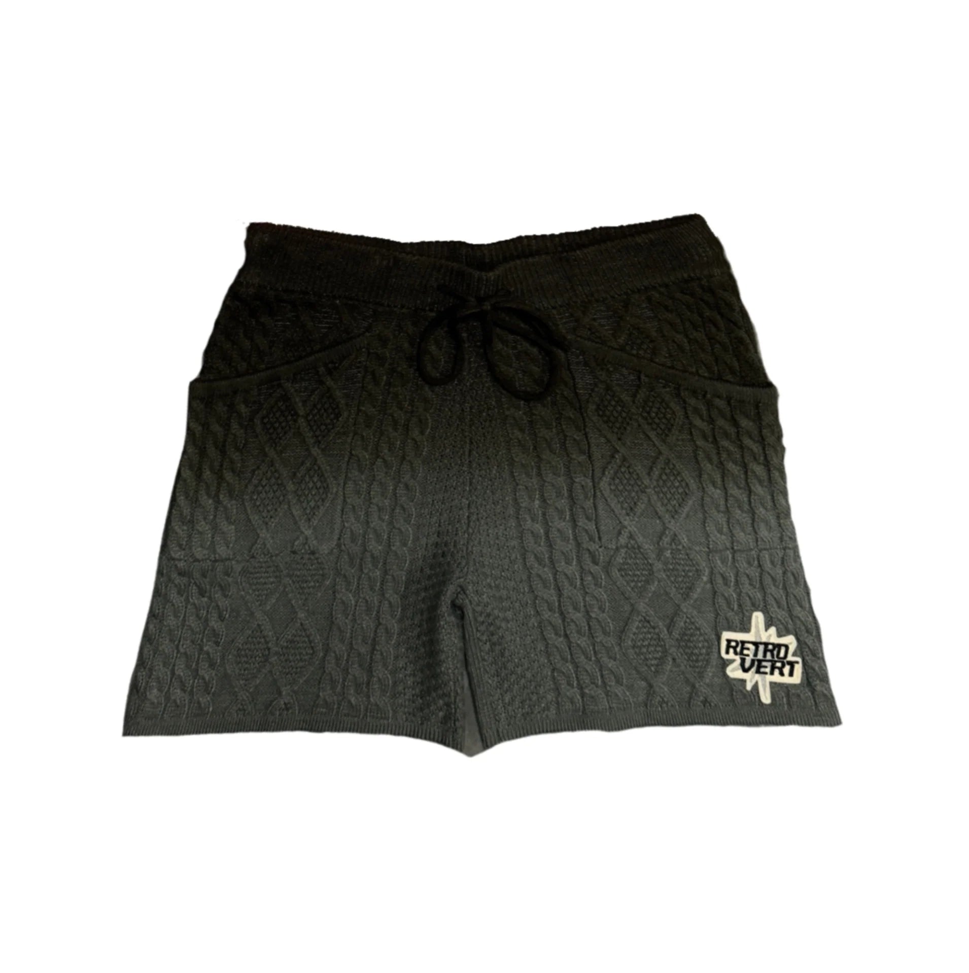 トップス retrovert Knit short pants macra Retrovert Gradient Knitted Black Short – TheSneakerMansion