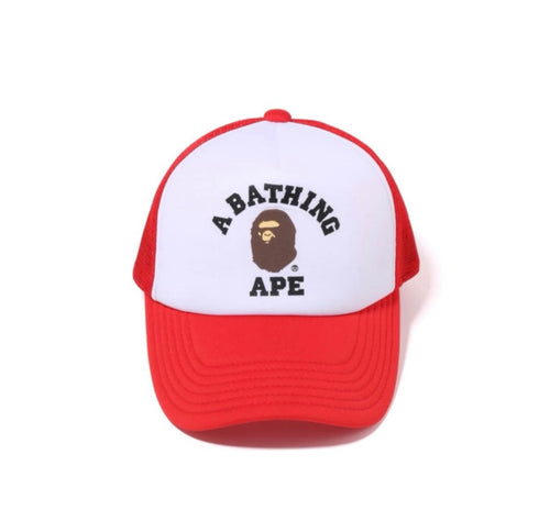 Bape Hat College Mesh Red